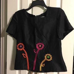 vintage 1980s floral blouse